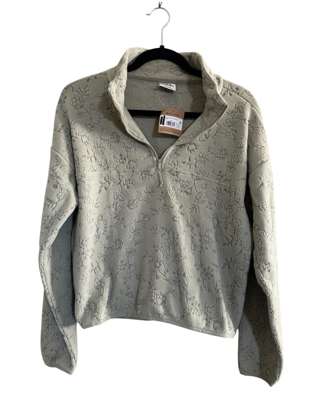 Eddie Bauer WR Quest 2.0 Green Floral Fleece Pullover Women Medium NWT #NE254F